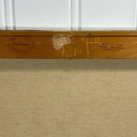 Vintage Thelma Stobie Oil Painting Lake & Mountain Landscape Canadian Nature Art - Picture 10 of 12